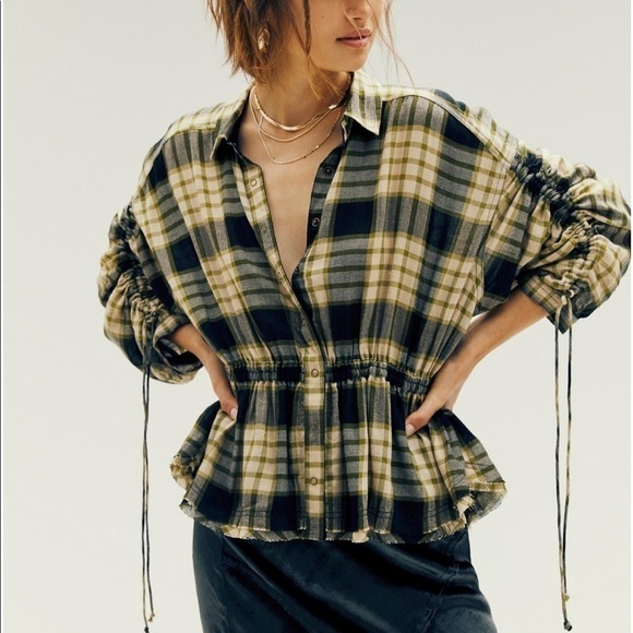 Free People Tops - Free‎ People Pacific Plaid Wool Blend Shirt Size Small Women